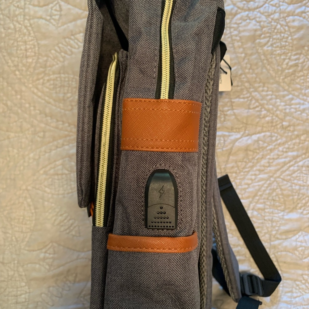 NWT Work, School, and Travel Backpack with USB, Laptop Sleeve, & Water Holder. - Picture 2 of 9